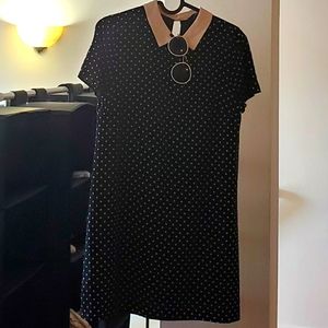H&M Black With White Polka Dots Shift Dress
